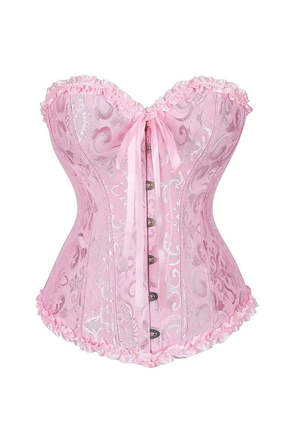 Flower Corset Clearance,Womens Corset Tops Steampunk Corset Lace Up Top Overbust Corset Floral Corset Top Corset Bustier Top Cute Underbust Corset Top