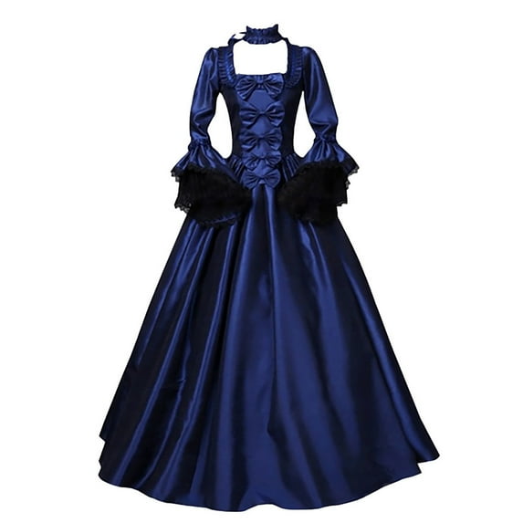 UPPADA Halloween Costumes for Women 2024 Victorian Dress Ball Gown for Women Medieval Halloween Costumes Plus Size Vintage Dress Floor Length Gothic Clothes Clothes