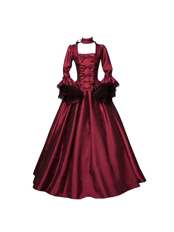 Halloween Costumes for Women Cute 2024 Victorian Dress Ball Gown for Women Medieval Halloween Costumes Plus Size Vintage Dresses Floor Length Gothic Clothes