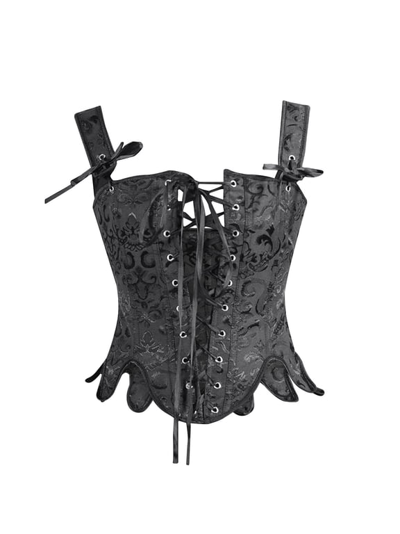 Halter Corset Top On Sale,Plus Size Corset Tops for Women Underbust Corset Belt Overbust Corset with Straps Bodice Corset Lace Up Corset Dress Vintage Crop Top