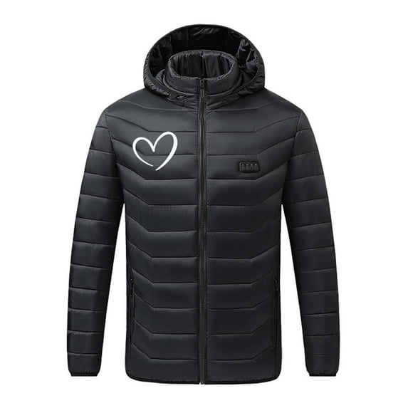 UPPADA Heated Jackets for Men and Women Plus Size Outdoor Heated Jacket Adjustable Temp 13 Heating Zones Usb Heated Coats Winter Hooded Jacket for Hiking Warming Jacket Coats Daily