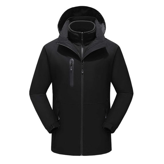 UPPADA Heated Jackets for Men and Women Plus Size Outdoor Heated Jacket Adjustable Temp 13 Heating Zones Usb Heated Coats Winter Hooded Jacket for Hiking Warming Jacket Coats Lightening
