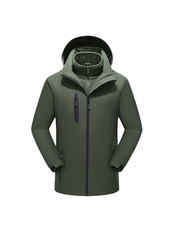 Heated Jackets for Men and Women Plus Size Outdoor Heated Jacket Adjustable Temp 13 Heating Zones Usb Heated Coats Winter Hooded Jacket for Hiking Warming Jacket Coats