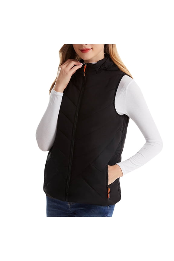 Heated Vest Women 8 Zone Smart Heating Vest Usb Charging Warm Vest Smart Heating Jacket Stand Collar Vest Ski Coat for Women Electric Heater Vest Black,M