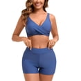 thumbnail image 1 of UPPADA High Waisted Womens Bikini Sets Two Piece Swimsuits Color Block Flattering Bathing Suits Bikini Sets 2 Piece Swimsuit Scoop Neck Spaghetti Straps Swimwear Blue,M, 1 of 6