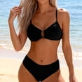 thumbnail image 1 of UPPADA High Waisted Womens Bikini Sets Two Piece Swimsuits Color Block Flattering Bathing Suits Bikini Sets 2 Piece Swimsuit Scoop Neck Spaghetti Straps Swimwear Black,M, 1 of 6