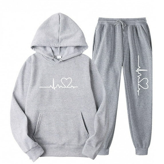 UPPADA Hoodies Tracksuit Sweatsuits for Women 2 Piece Comfy Set Hooded Sweatshirts and Sweatpant Lounge Set Jogger Sweatsuits Gray,M