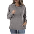 thumbnail image 1 of UPPADA Hoodies for Women Long Sleeve Hooded Sweatshirt Pullover Tops Causal Loose Fit Tunic Top Fall Clothes with Pockets Women Hoodies Pullover Gray,XL, 1 of 6