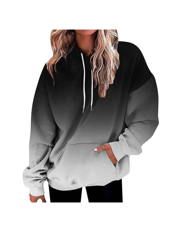 Hoodies for Womens Plus Size Pullover tops Loose Long Sleeve Tie Dye Printed Sweatshirt tops Casual Trendy Hoodies with Pockets Holiday