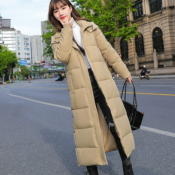 UPPADA Down Jacket for Womens Winter Puffer Coats Cold Weather Overcoats Warm Zipper Hooded Long Outwear Parkas Quilted Puffer Outwear Plus Size Heavy Jackets,Abrigos Para El Frio De Mujer