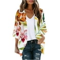 thumbnail image 1 of UPPADA Kimono Cardigan for Women Dressy Summer Floral Print 3/4 Sleeve Open Front Chiffon Beach Coverups Hawaiian Lightweight Loose Tops Yellow,S, 1 of 4