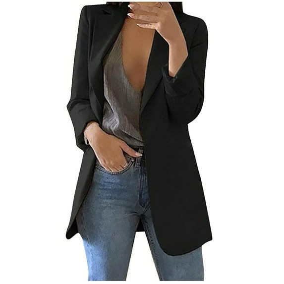 UPPADA Ladies Blazers Clearance Blazer Jacket for Women Solid Color Casual Long Sleeve Lapel Open Front Office Coats Suit for Work Professional Dressy Elegant