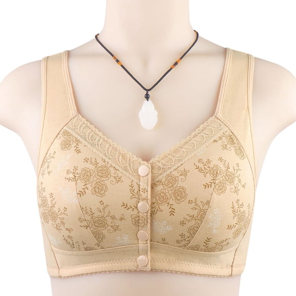 UPPADA Ladies Bras Full Support for Older Women Small Bra Bra No Straps Bras 34b,Beige M