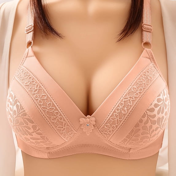 UPPADA Limited Time Push Up Bras for Women Full Coverage Plus Size Bra No Underwire Wireless Comfortable Breathable Bra Underwear Plus Size Everyday Bras Daily Bras Soft Sleep Wirefree Bras