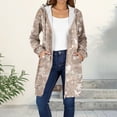 thumbnail image 1 of UPPADA Long Hoodies for Women Plus Size Zipper Fleece Sweatshirts Oversized Fall Fleece Jacket Knee Length Hooded Coat with Pockets Khaki,S Womens Polar Fleece Zip Up Jacket, 1 of 8