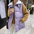 thumbnail image 1 of UPPADA Long Puffer Vest for Women Fall Lightweight Down Vest Sleeveless Puffer Jacket Full Zip Winter Quilted Vest with Pockets Warming Vest for Women Purple,L, 1 of 5