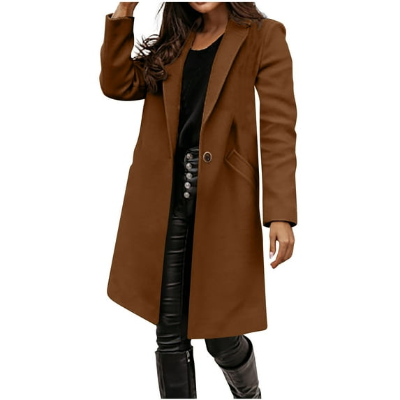 UPPADA Long Trench Coat for Women's Double-Breasted Trench Coat Classic Lapel Overcoat Slim Outerwear Waterproof Coat with Belt Buckle Khaki,XL