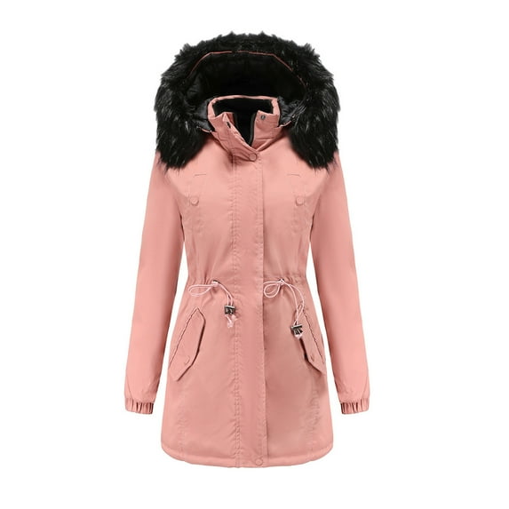 UPPADA Long Winter Coats for Women Knee Length Extreme Cold Weather Outwear Thicken Furry Down Jacket Quilted Parka