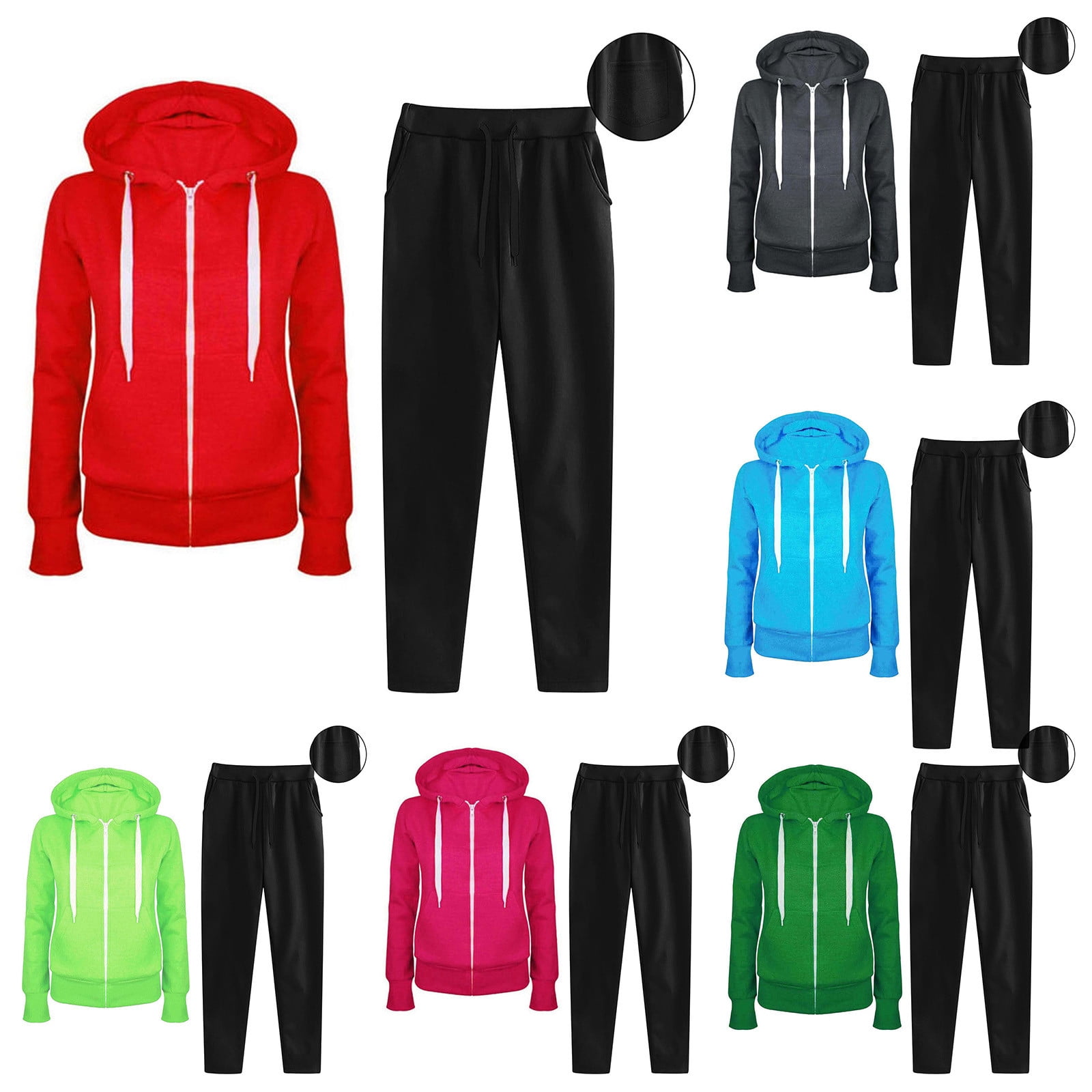 UPPADA Lounge Two Piece Sets for Women Zip Up Hoodies Set Casual Matching Sets Sweatsuits 2 Piece Outfits Fall Sweat Sets Lounge Hoodies and Cargo Pants Wide Leg with Pockets Dark Gray,XXL