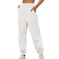 thumbnail image 1 of UPPADA Lounge Wear for Women Soft Comfy Wide Leg Sweatpants Elastic High Waisted Drawstring Pants Light Weight Athletic Pants with Pockets Tall Length White,L, 1 of 7