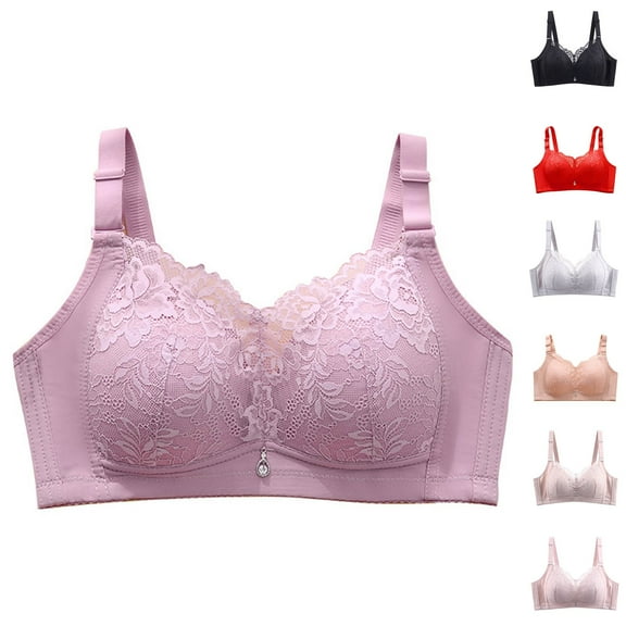 UPPADA Minimizer Bras for Women Full Coverage Bras Smooths Back Comfy Bras Brasieres Anchos De Espalda Bras Hides Back Side Bra Comfy Bras No Underwire Bras,Pink,44