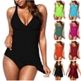 thumbnail image 1 of UPPADA One Piece Plus Size Bathing Suit Dress for Women Deep V Neck Built in Bra and Briefs Cute Modest Swimsuits Cheeky One Piece Full Coverage Swimsuits Army Green,L, 1 of 9