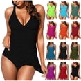 thumbnail image 1 of UPPADA One Piece Plus Size Bathing Suit Dress for Women Deep V Neck Built in Bra and Briefs Cute Modest Swimsuits Cheeky One Piece Full Coverage Swimsuits Orange,L, 1 of 9