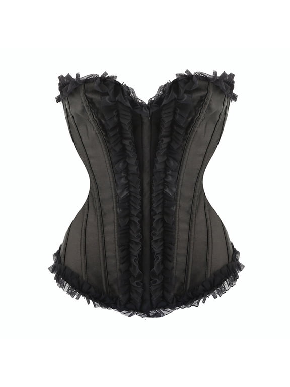 Overbust Corset Clearance,Womens Bustier Lingerie Bodice Corset Plus Size Bustier Tops Pattern Corset Belt Floral Bustier Top Underbust Lace Up Corset