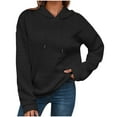 thumbnail image 1 of UPPADA Oversized Crewneck Sweatshirt Women Plus Size Drawstring Hoodies Trendy Cute Loose Fit Shirts Hooded Pulllover Tops Casual Baggy Clothes Fall Black,M, 1 of 8