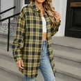 thumbnail image 1 of UPPADA Plaid Shirts for Women Plus Size Long Sleeve Shirts Casual Button Down Flannel Shacket 2025 Lapel Plaid Jacket Going Out Tops with Pockets Womens Long Sleeve Blouses Plus Size,Yellow S-5xl, 1 of 7