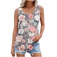 thumbnail image 1 of UPPADA Pleated Tank Tops for Women Summer Loose Fit Tunics Tops Crewneck Floral Print Sleeveless Shirts Comfy Loose Fit Long Flowy Tops ,XXL Multicolor Tank Tops, 1 of 6