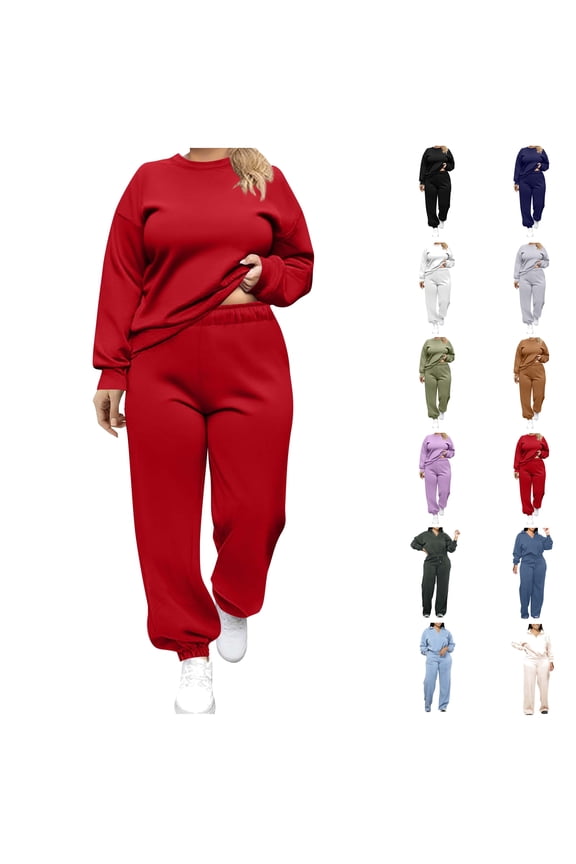 Plus Size 2 Piece Sets for Curvy Women Dressy Two Piece Sets for Ladies Fall Clothes Oversized Matching Two Piece Sets Army Green,L