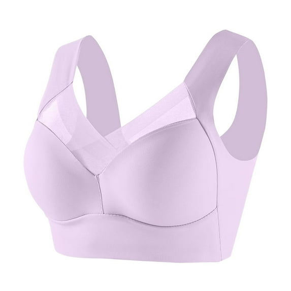 UPPADA Plus Size Bras for Women Bra for Side and Back Fat Pink Bra Bras without Underwire,Purple Xl