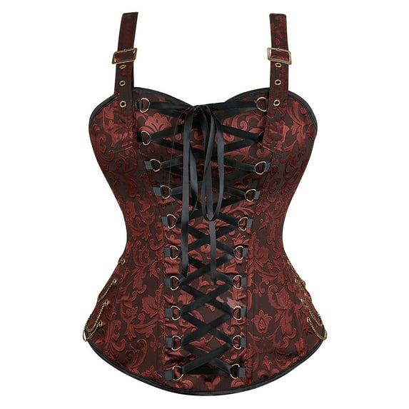 UPPADA Plus Size Corset Top Clearance,Womens Bustier Lingerie Bodice Corset Plus Size Bustier Tops Pattern Corset Belt Floral Bustier Top Underbust Lace Up Corset
