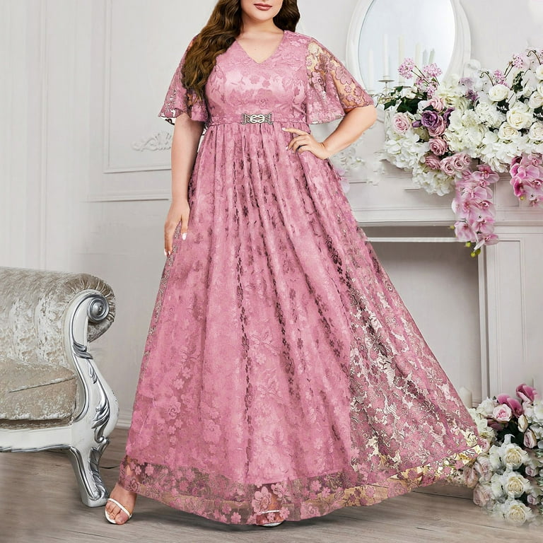 UPPADA Plus Size Dresses for Women Wedding Guest Cocktail Dress