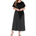 thumbnail image 1 of UPPADA Plus Size Dresses for Women Summer Casual Solid V-Neck Maxi Dress Dressy Boho Party Dress Loose Fit Short Sleeve Solid Dress Black,XL, 1 of 6