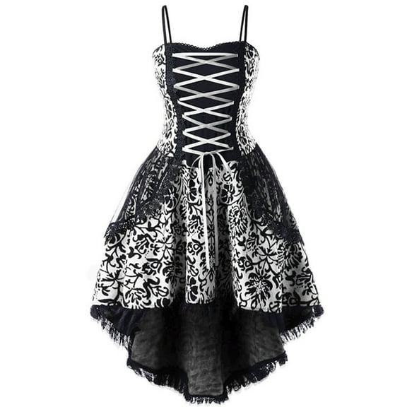 UPPADA Plus Size Gothic Victorian Dresses for Women Steampunk Skirts Sleeveless Corset Dresses Fitted Trendy Party Lace Dresses Masquerade Gown Daily