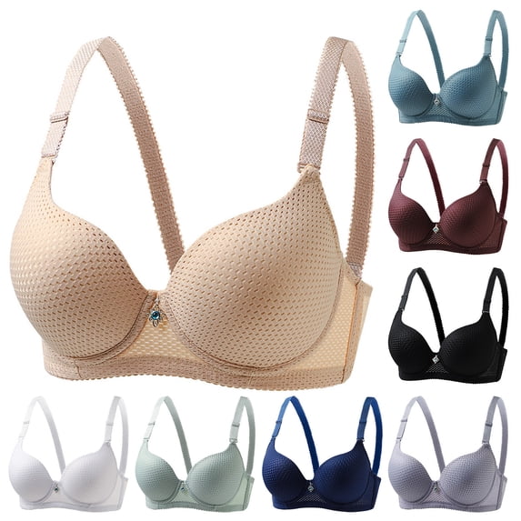 UPPADA Plus Size Minimizer Bras for Women Wireless Design Bras Full Coverage Bras Back Smoothing Bras Wide Shoulder Straps Bras Soft Cup Bras Daily Comfort Bras,Gray,XXXL