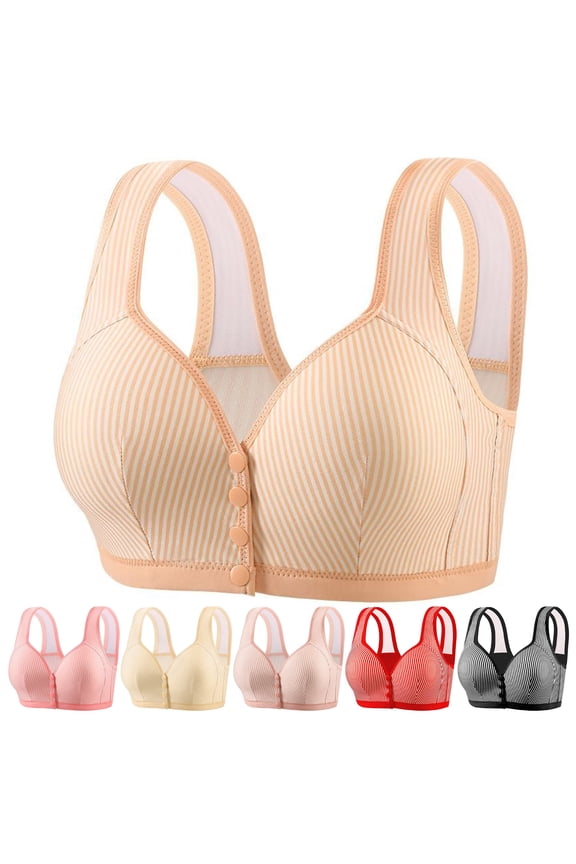 Plus Size Sports Bras for Older Women Wirefree Bras Full Support Bras Back Fix Bras Moisture-Wicking Fabric Bras Wide Band Bras Comfortable Fit Bras,Beige,L