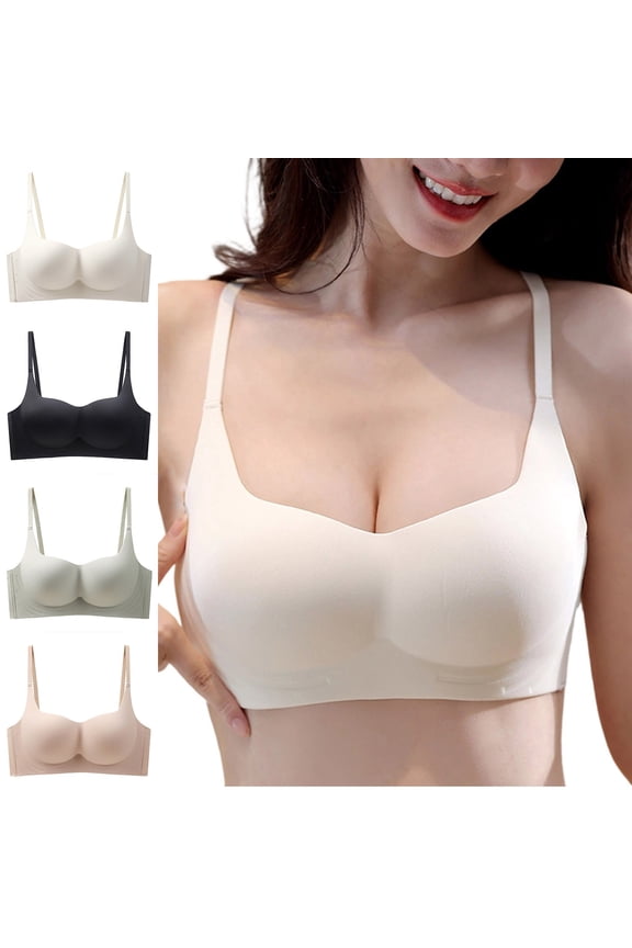 Plus Size No Underwire Bras for Women T-Shirt Style Bras Underarm Smoothing Bras Under Outfit Fit Bras Sostenes Para Mujer Sin Varillas Bras,Green,S