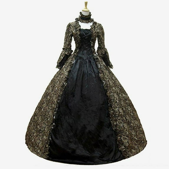 UPPADA Victorian Ball Gown Costume for Womens Long Corset Dresses Plus Size Viking Costumes Gothic Dresses Vintage Ball Gowns Masquerade Dress