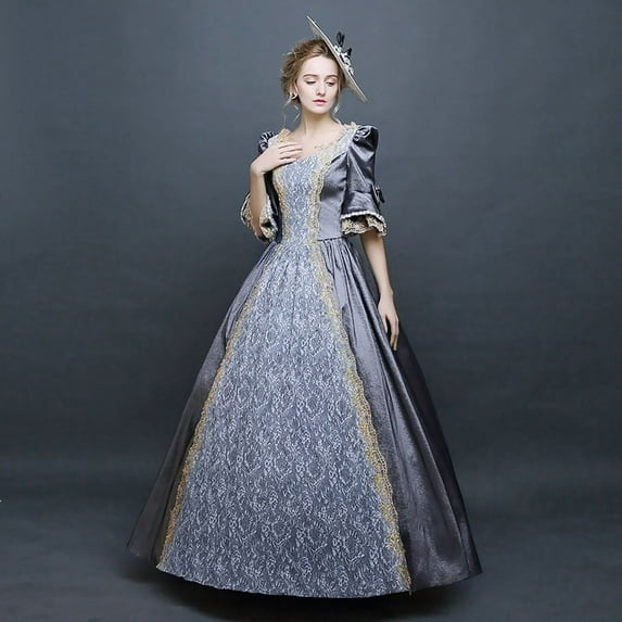 UPPADA Plus Size Victorian Dress for Women Lace Up Flare Sleeve Ball Gown with Corset Evening Party Maxi Gowns Vintage Cocktail Dress Wedding Dresses Sales Today