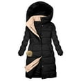thumbnail image 1 of UPPADA Puffer Long Winter Coats for Women Hooded Waterproof Fleece Lined Warm Long Puffer Jacket Thicken Zip Up Parka Outwear with Fur Hood Soft Jacket Black,L, 1 of 7