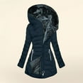 thumbnail image 1 of UPPADA Puffer Long Winter Coats for Women Hooded Waterproof Fleece Lined Warm Long Puffer Jacket Thicken Zip Up Parka Outwear with Faux Fur Hood Womens Puffer Navy,XL, 1 of 4
