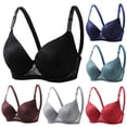 thumbnail image 1 of UPPADA Push Up Bras Pack for Women Comfortable Bras Very Wide Shoulder Straps Bras Back Comfy Coverage Bras Plus Size Bras Front Closure Bras Multi-Pack Value Bras,Red,L, 1 of 7