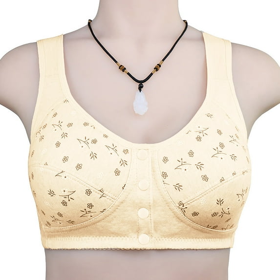 UPPADA Push Up Wireless Bras for Women Wireless Minimizer Bra Woman Bras Full Coverage Push Up Bra,Khaki 42