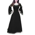 thumbnail image 1 of UPPADA Renaissance Costume for Women Peasant Victorian Dress Long Sleeve Cosplay Maxi Dresses Plus Size Medieval Ball Gown Halloween Costumes for Women, 1 of 5