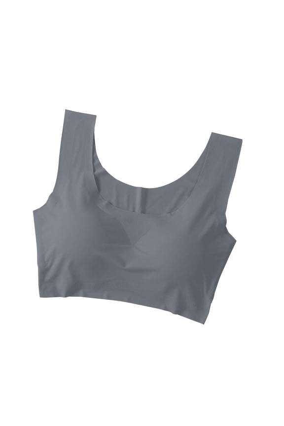 Seamless Wireless Bras for Women Everyday Underwear Bras Comfy Wide Strap Bras Elastic Wirefree Bralette Bras Full Coverage No Wire Bras Dark Gray,XXL