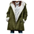 thumbnail image 1 of UPPADA Shacket Jacket Women Winter Coats for Women 2024 Plus Size Fleece Jackets Thermal Hooded Fashion Overcoats Button Down Pockets Outerwear Abrigos De Mujer Invierno, 1 of 7