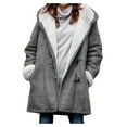 thumbnail image 1 of UPPADA Shacket Jacket Women Winter Coats for Women 2024 Plus Size Fleece Jackets Thermal Hooded Fashion Overcoats Button Down Pockets Outerwear Abrigos De Mujer Invierno, 1 of 7